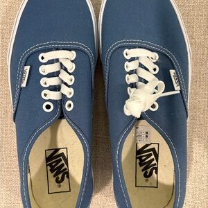 Vans Low-Top Canvas Sneakers in Light Blue and White